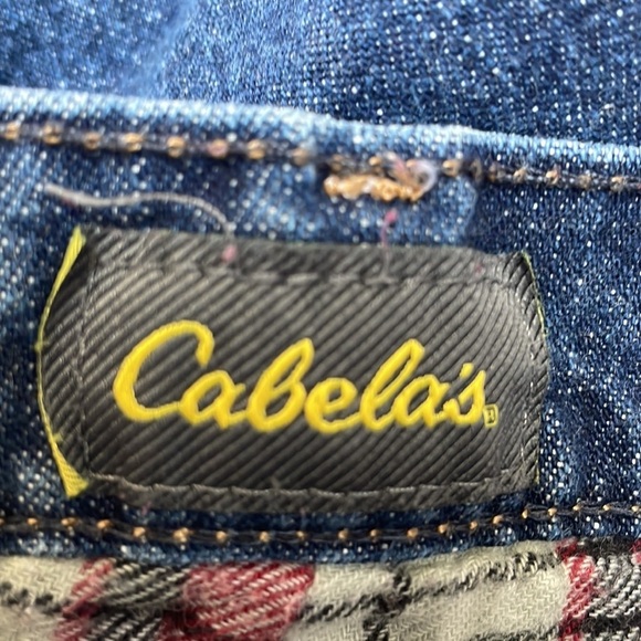 Cabela's Flannel Lined Straight Leg Jeans Women's Size 14 Short Cotton Zip Fly - Picture 14 of 16